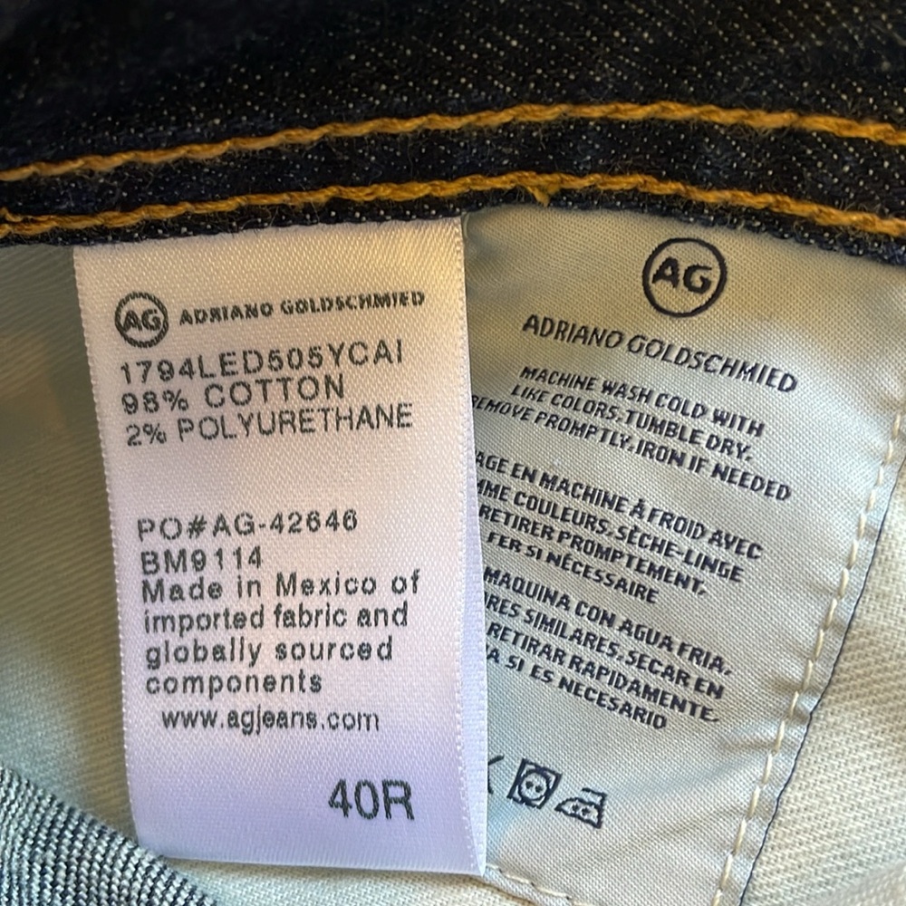 Ag Adriano Goldschmied Everett Slim Straight Jeans size 40X34.5 - Picture 9 of 9